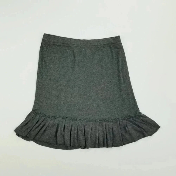 Max Studio XS Women's Charcoal Gray Ruffle Accent Slip On Mini Skirt Rayon Blend - Picture 1 of 5